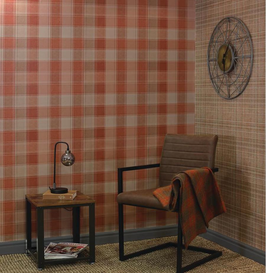 Plaid Wallpaper in study