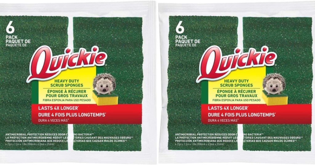 two packs of quickie long lasting sponges 6 pack