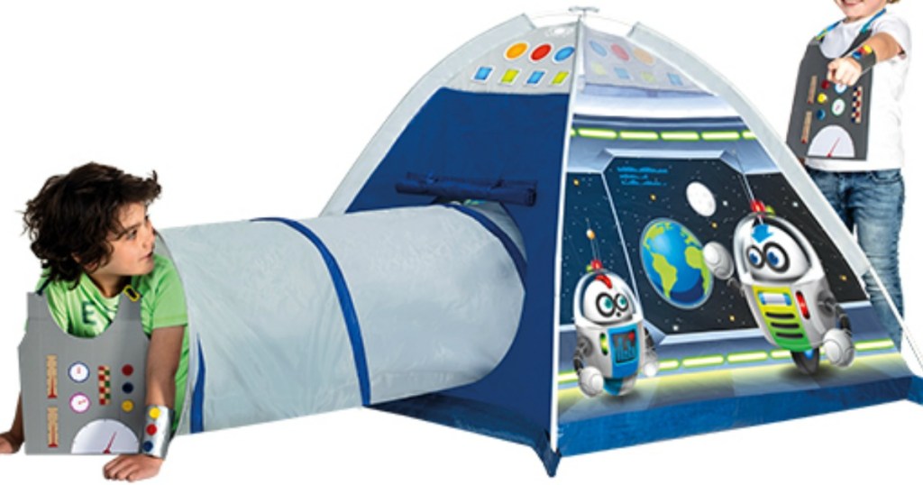 boys playing in Rocket tent