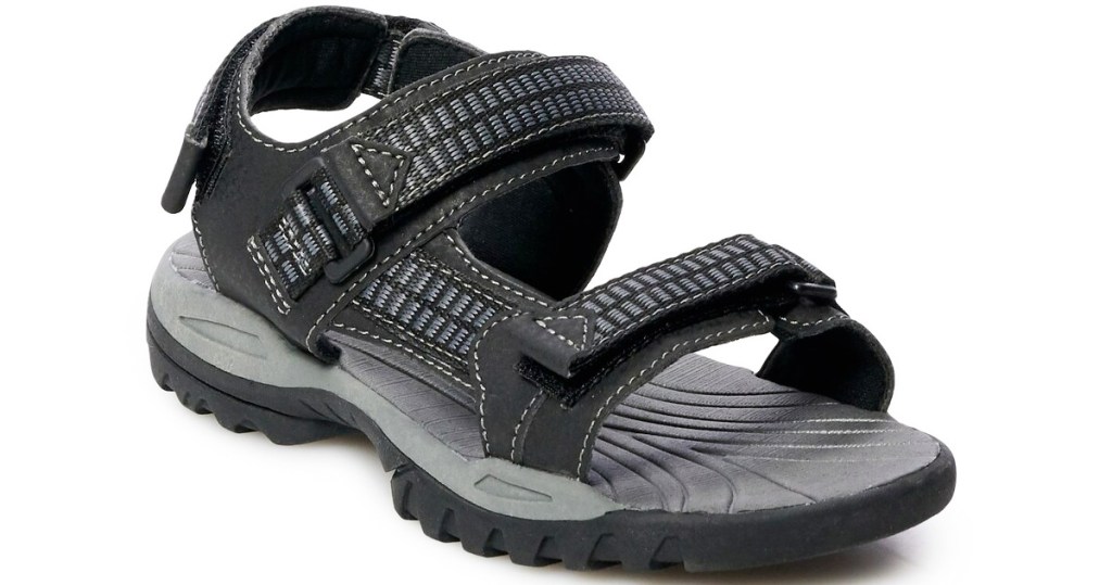 boys black velcro sandals