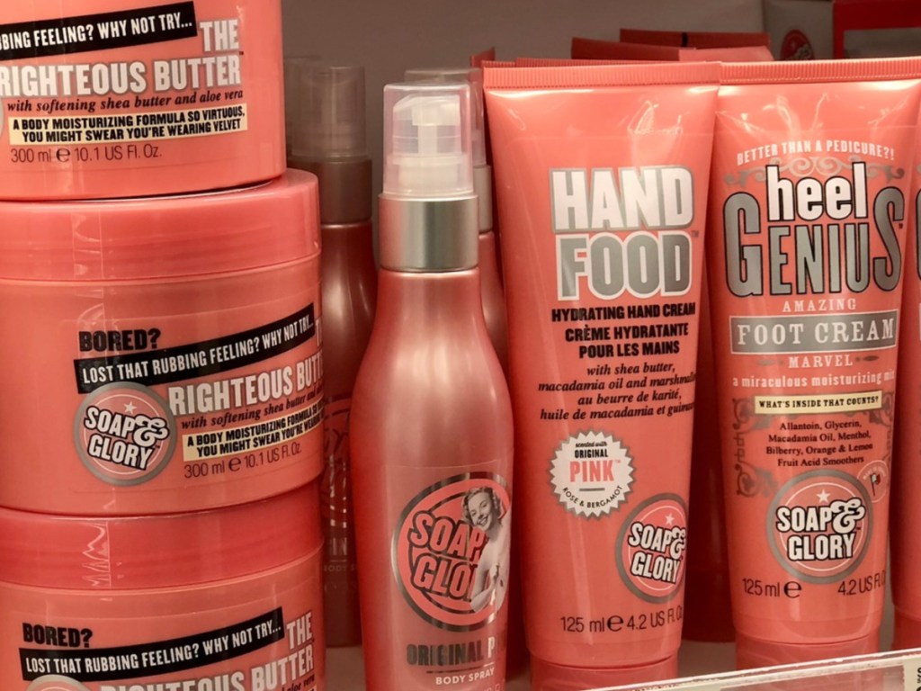 Soap & Glory Products on store shelf