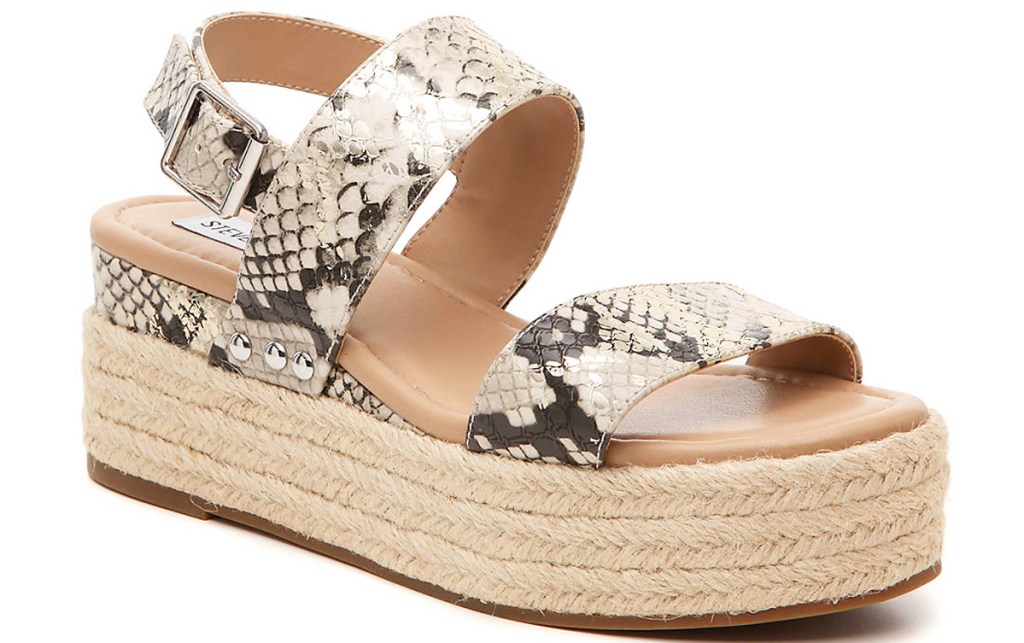womens snakeskin print platform sandal