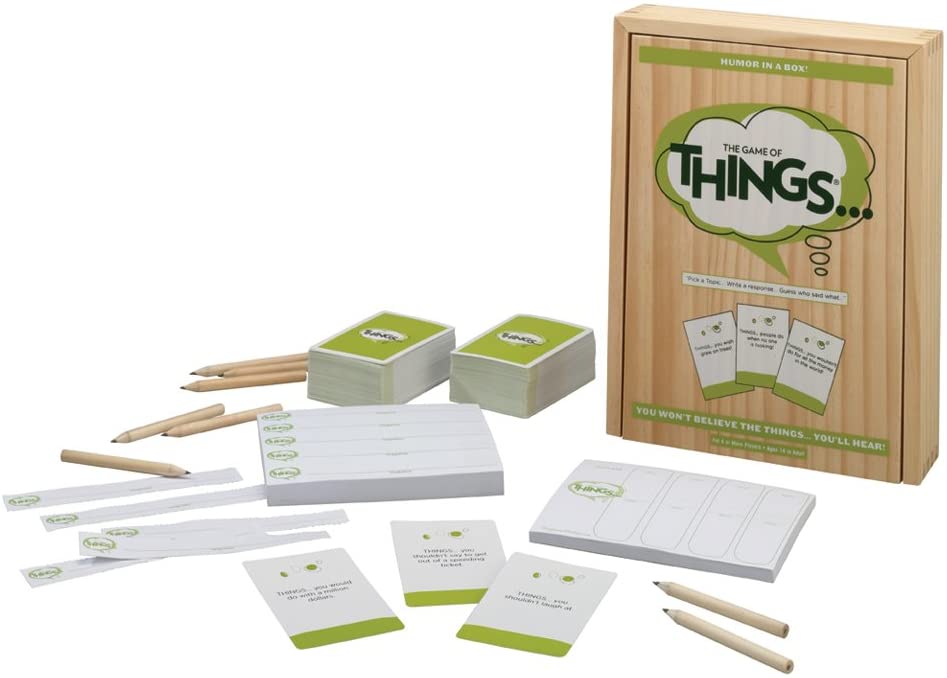 Things board game with contents showing 