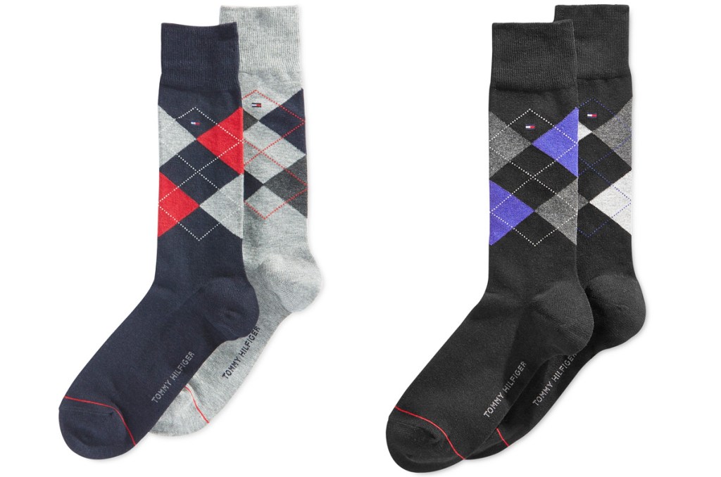 four tommy hilfiger argyle dress socks