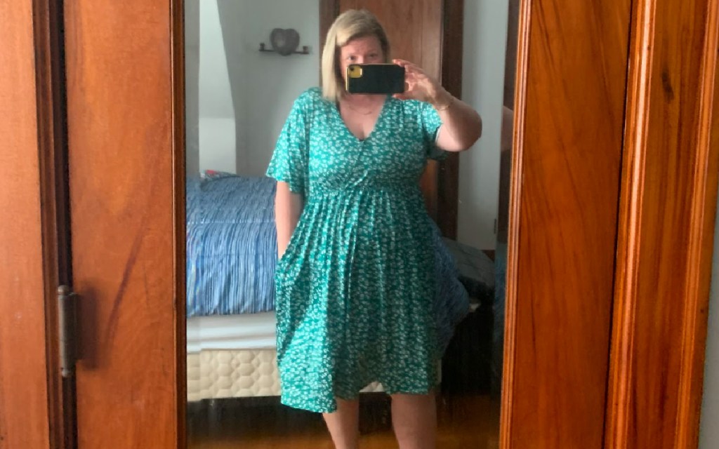 amazon v neck swing dress
