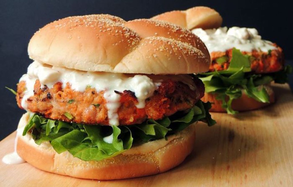 Buffalo chicken burger sandwich