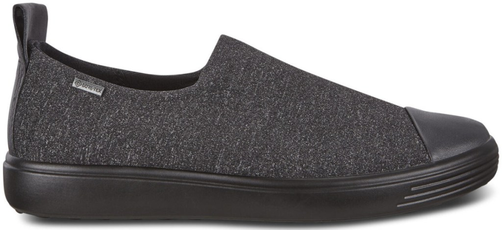 gray slip on shoes with black soles