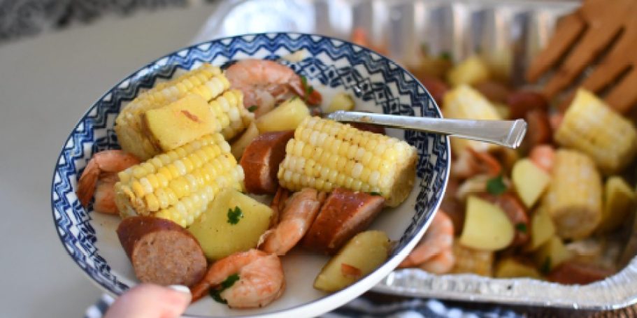 Easy No-Mess Sheet Pan Shrimp Boil – Grill or Oven (Ideal for Camping!)