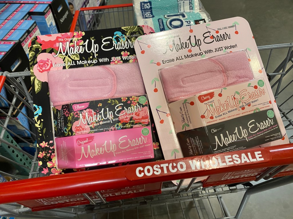 two packagesof the Original Makeup Remover two-packs in cart at Costco