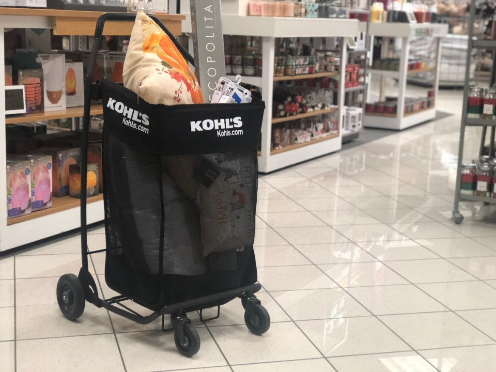 shopping cart in the middle of a store