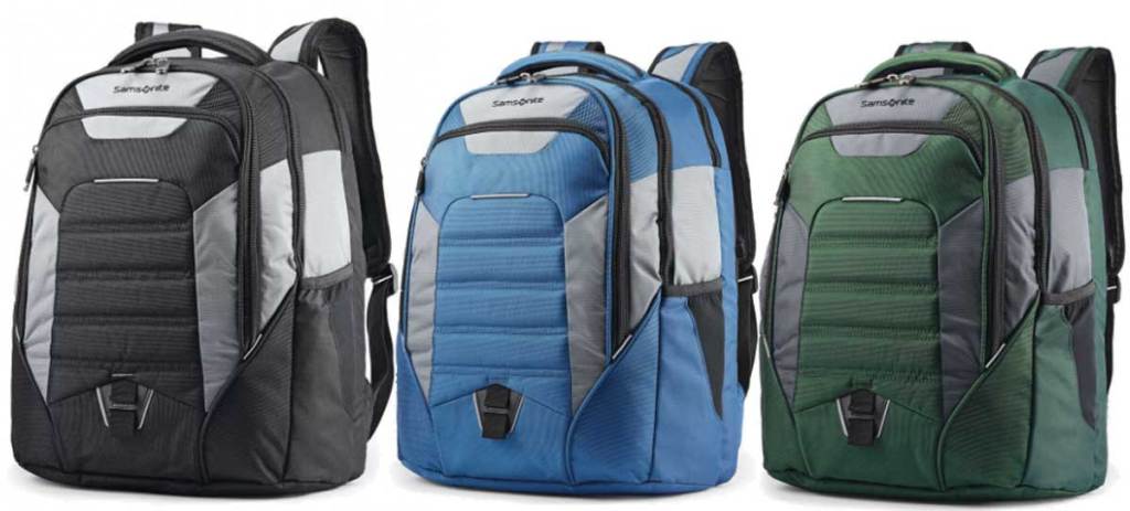 commuter backpacks in three colors