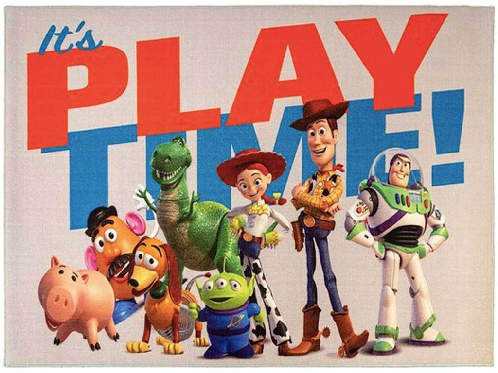 toy story rug with the cast and words