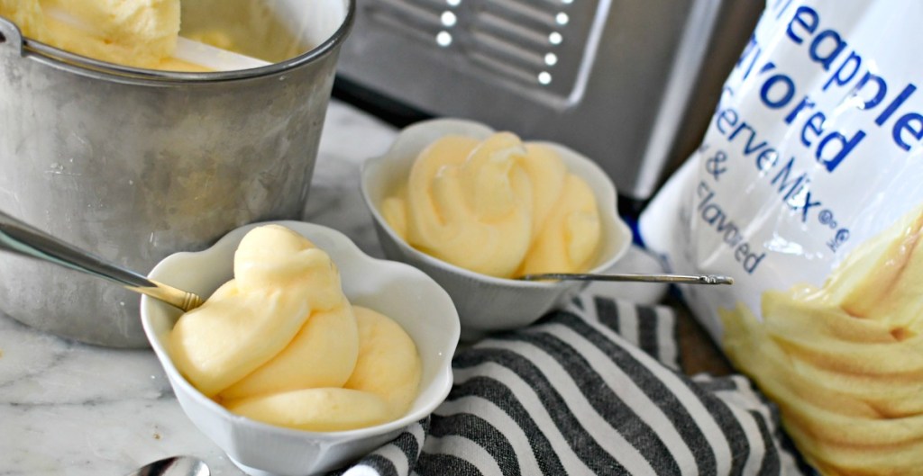 two bowls of dole whips from the ice cream maker