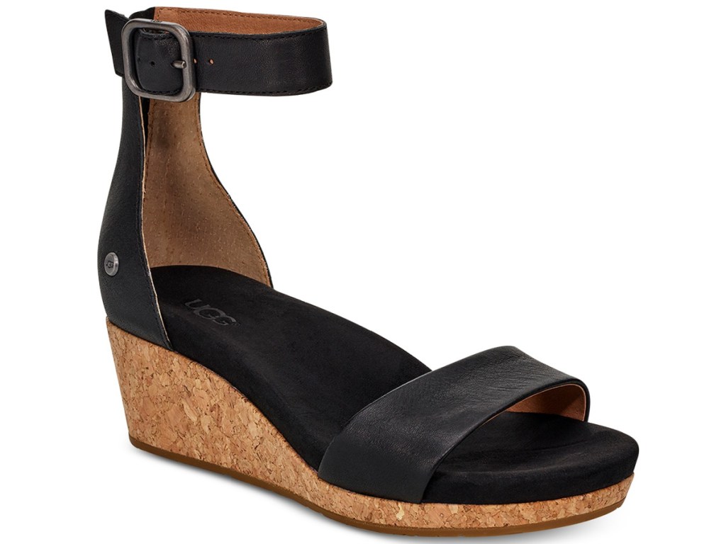 black wedge ugg sandals