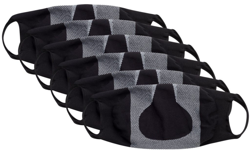 black and gray hanes fabric masks