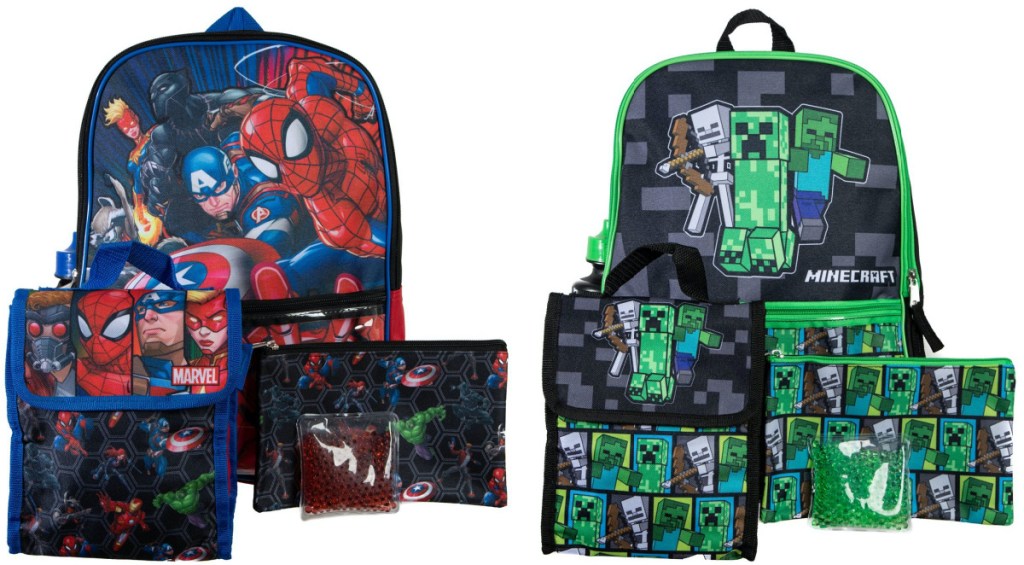 two kids character backpack sets