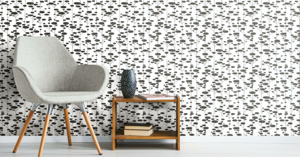 peel & stick wallpaper retro trees