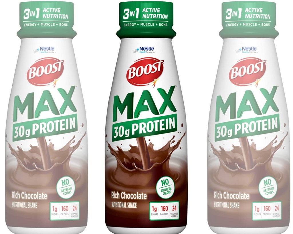 boost protein shakes three side by side