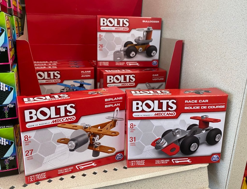 Meccano Bolts sets on dollar tree shelf