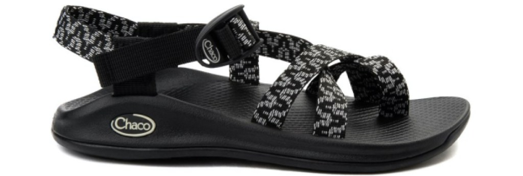 women's black patterned sport slide sandals