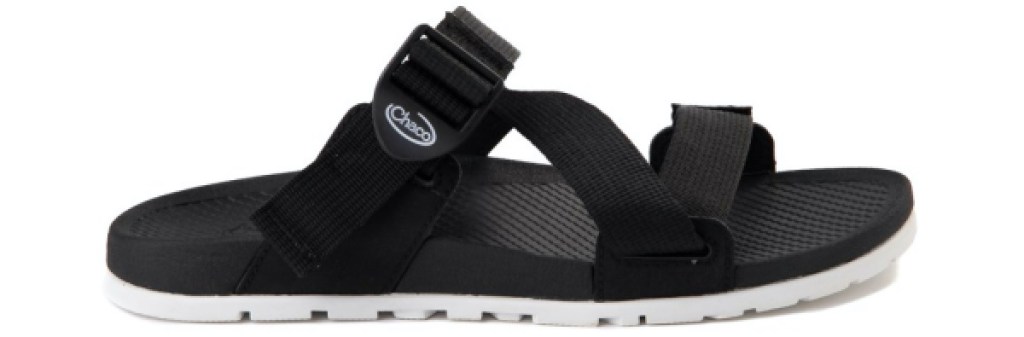 women's black and white sport slide sandals