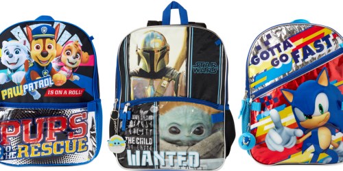 Character Backpack 5-Piece Sets Only $12.99 on Walmart.com (Regularly $17) | Paw Patrol & More