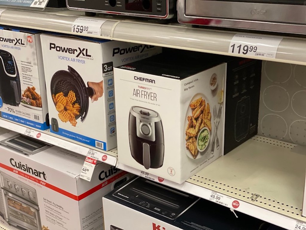 Target shelfs with chefman air fryer