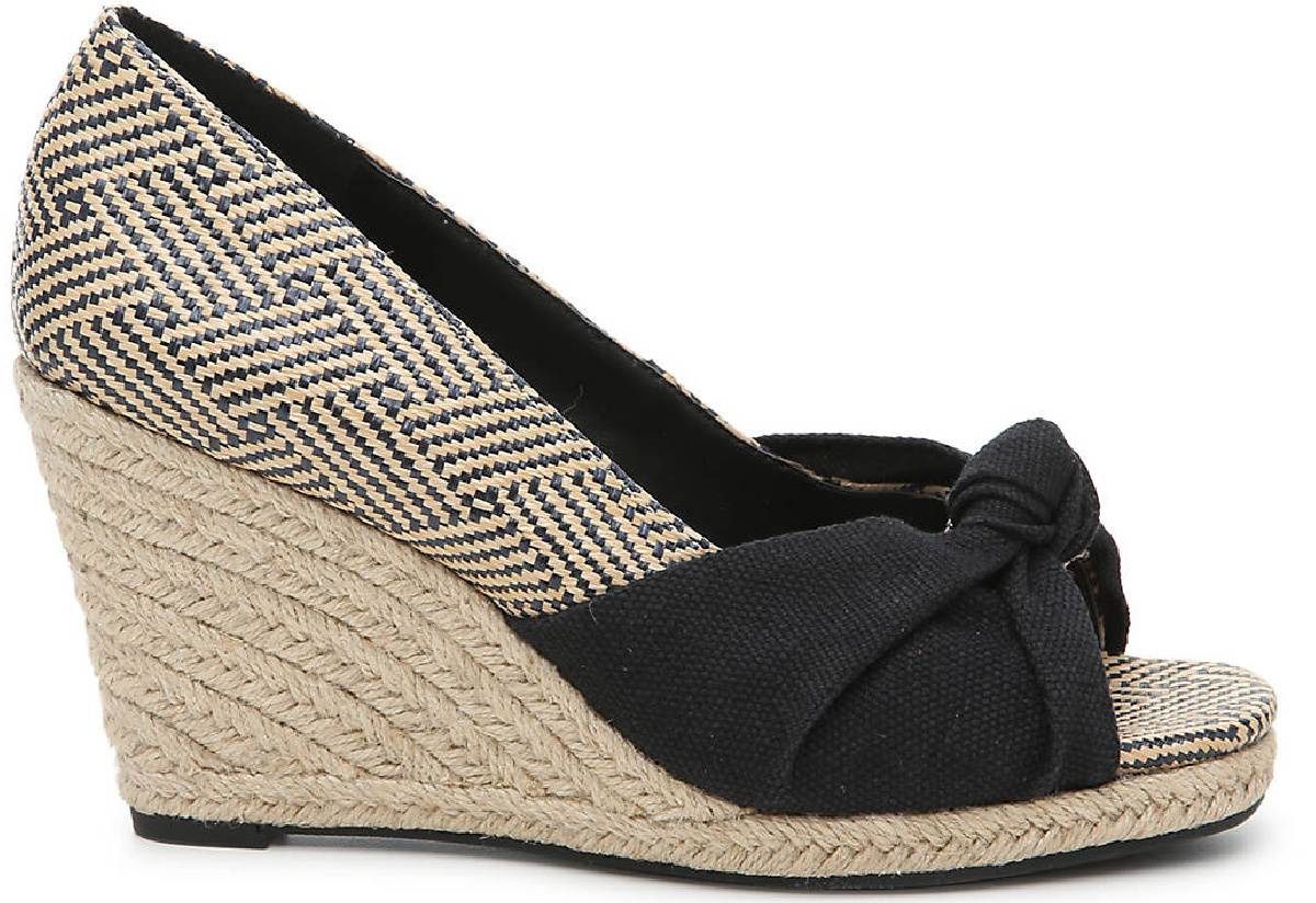 black and tan wedge jute sandals