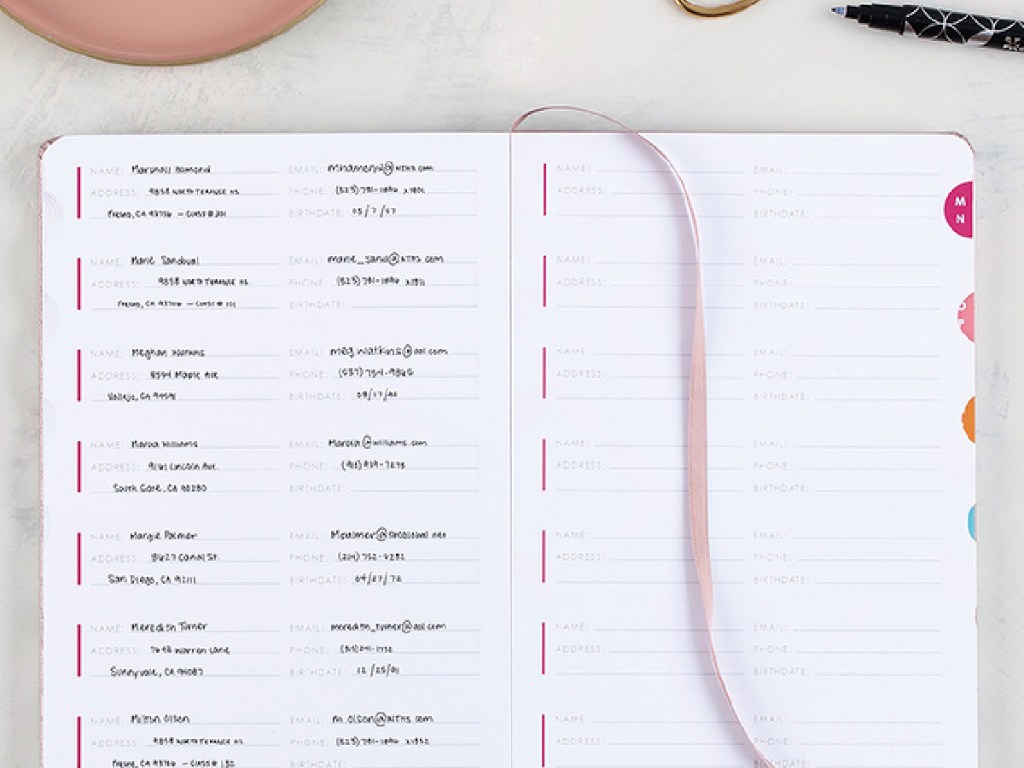 Erin Condren Address Books open
