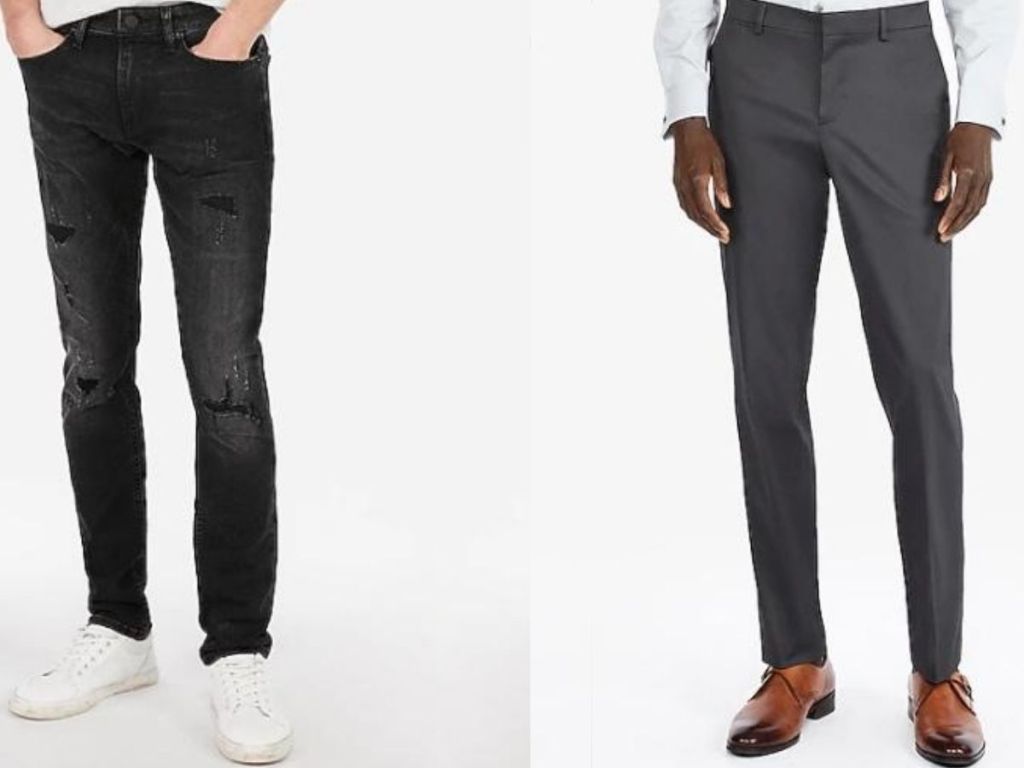 two men wearing pants