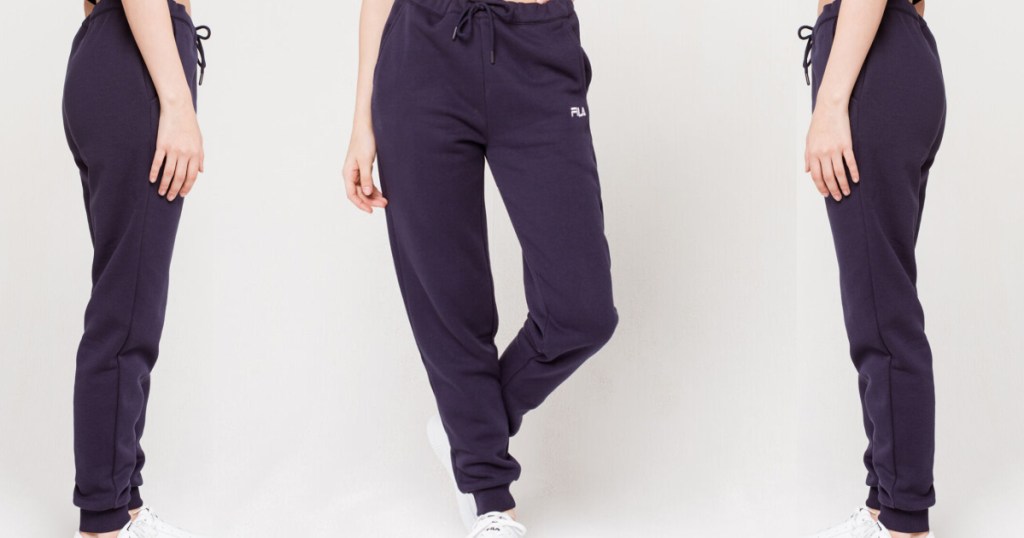 woman in dark blue jogger
