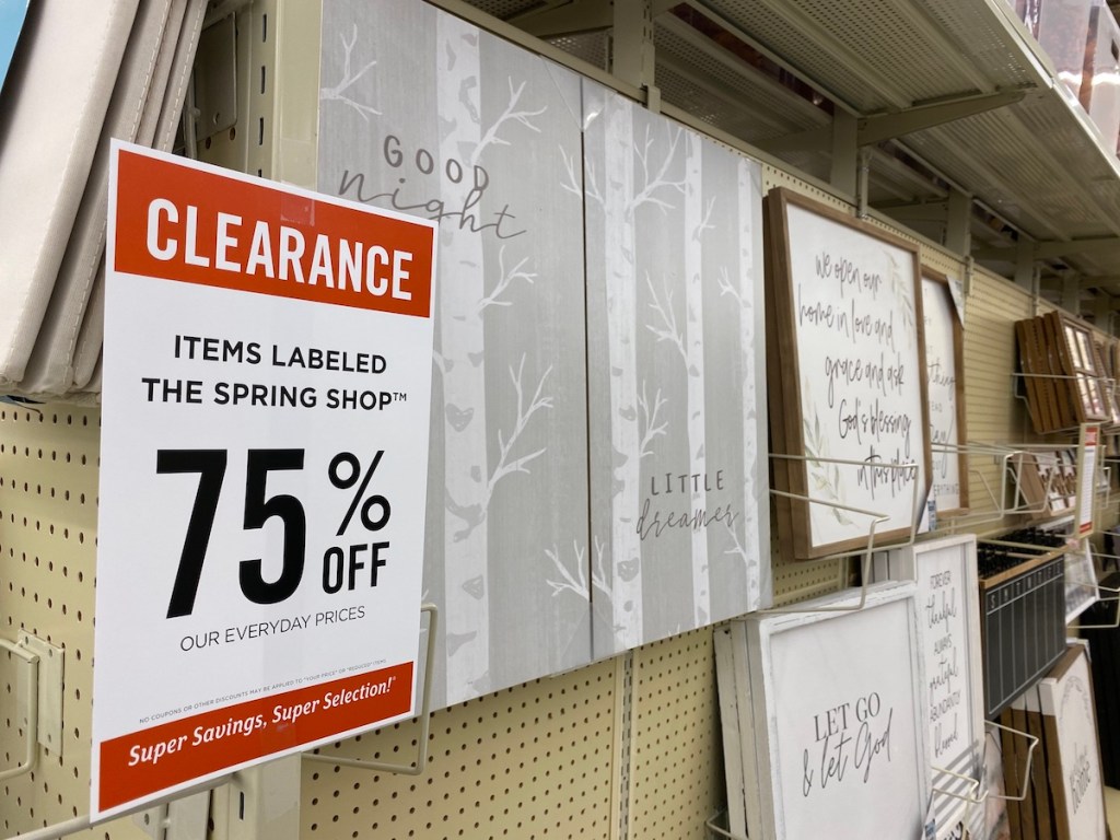 wall decor on clearance at Hobby Lobby