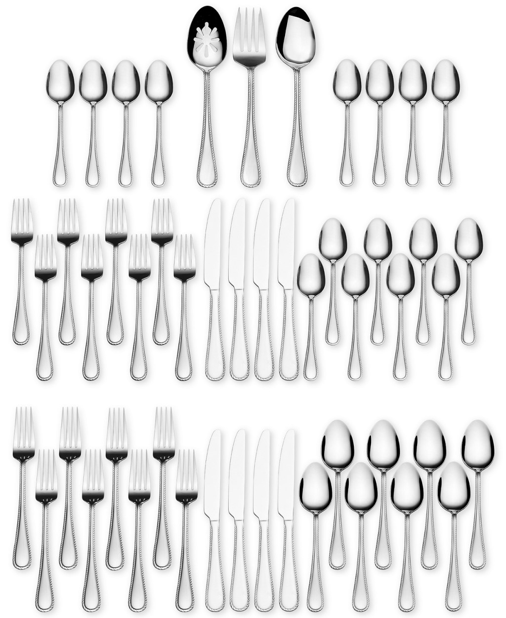full set of Silverware stock image