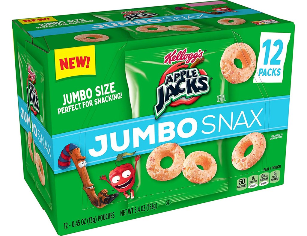 green box of Apple Jacks jumbo snax