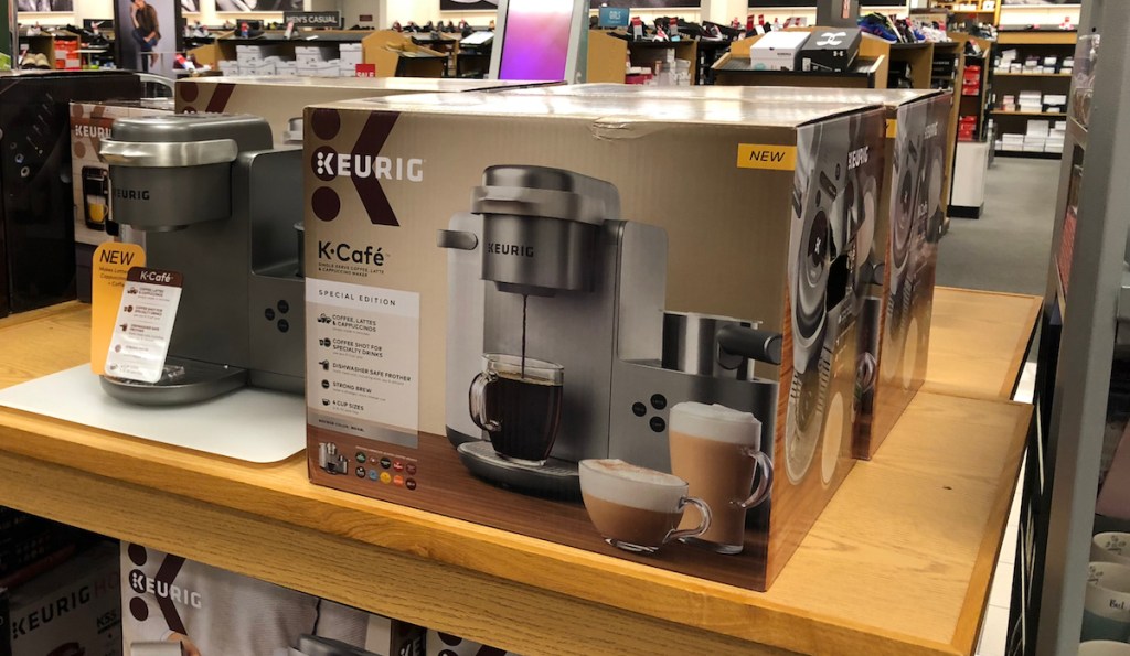 Keurig K-Cafe coffee maker next to box at Kohl's