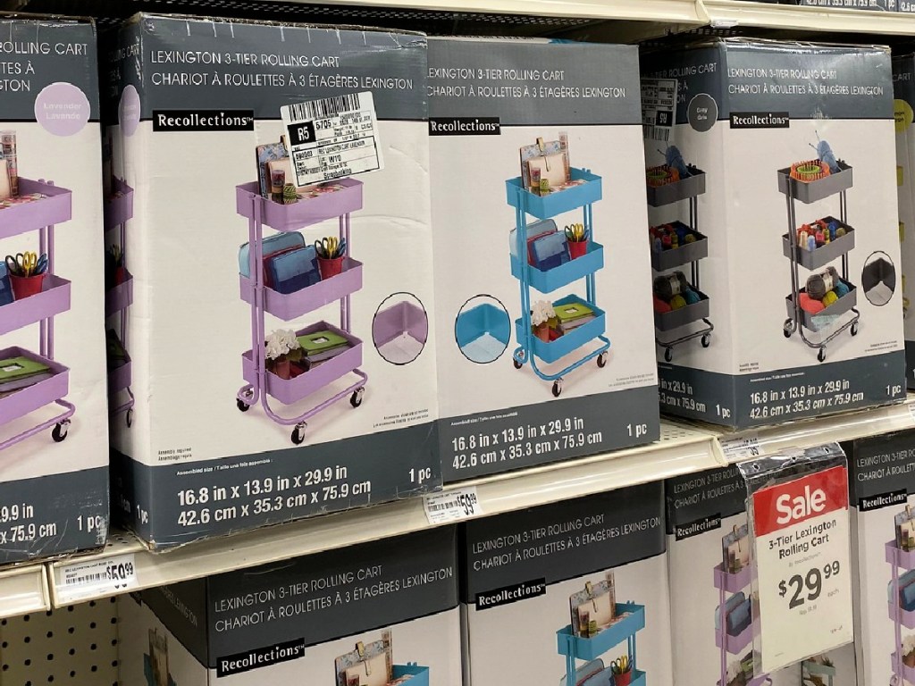 Lexington 3-Tier Rolling Cart on shelf at Michaels