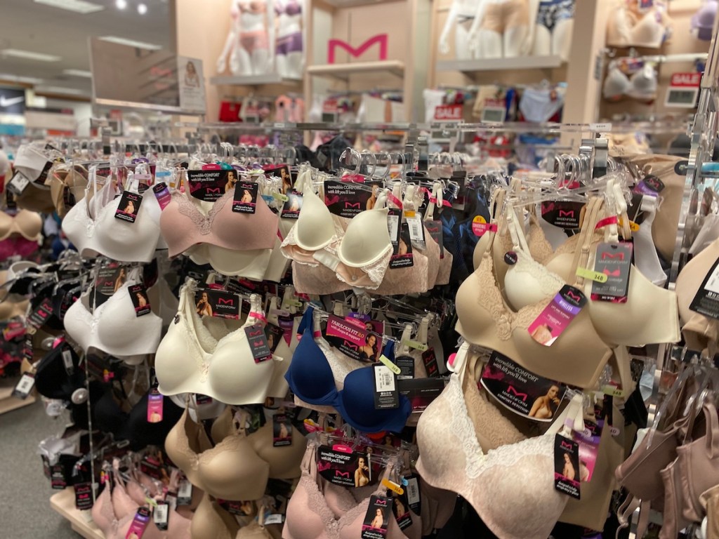 display of Maidenform bras at Kohl's