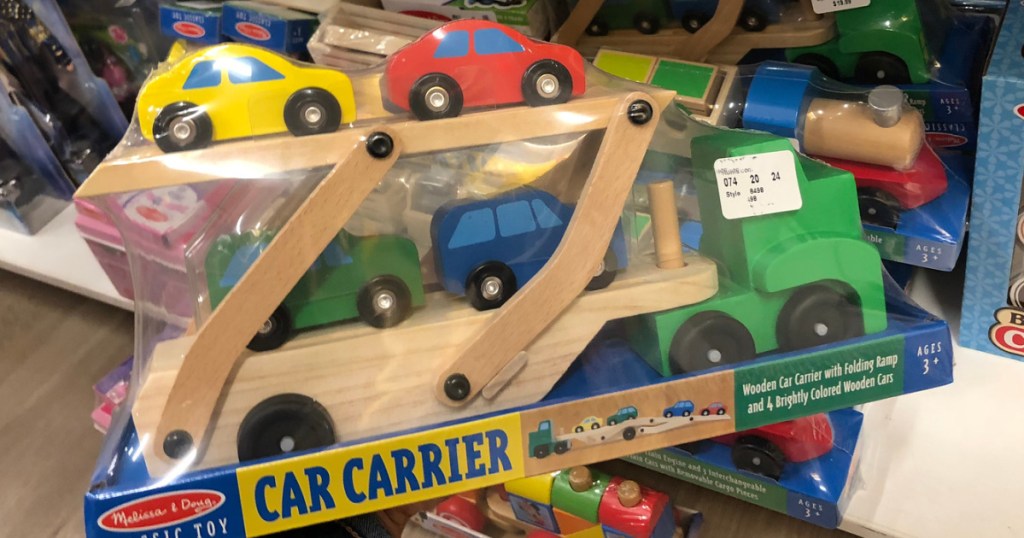 Melissa & Doug Car Carrier Wooden Toy Set (1)