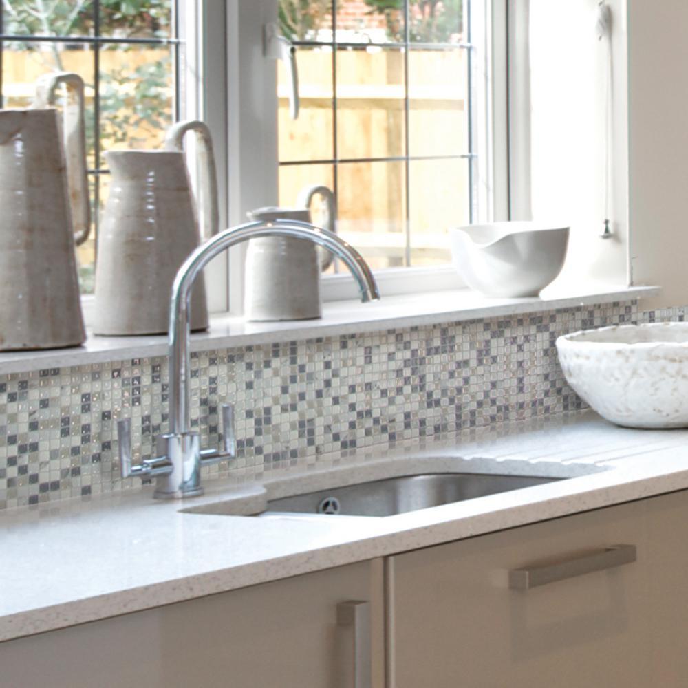 Minimo Noche Tiles in kitchen as backsplash