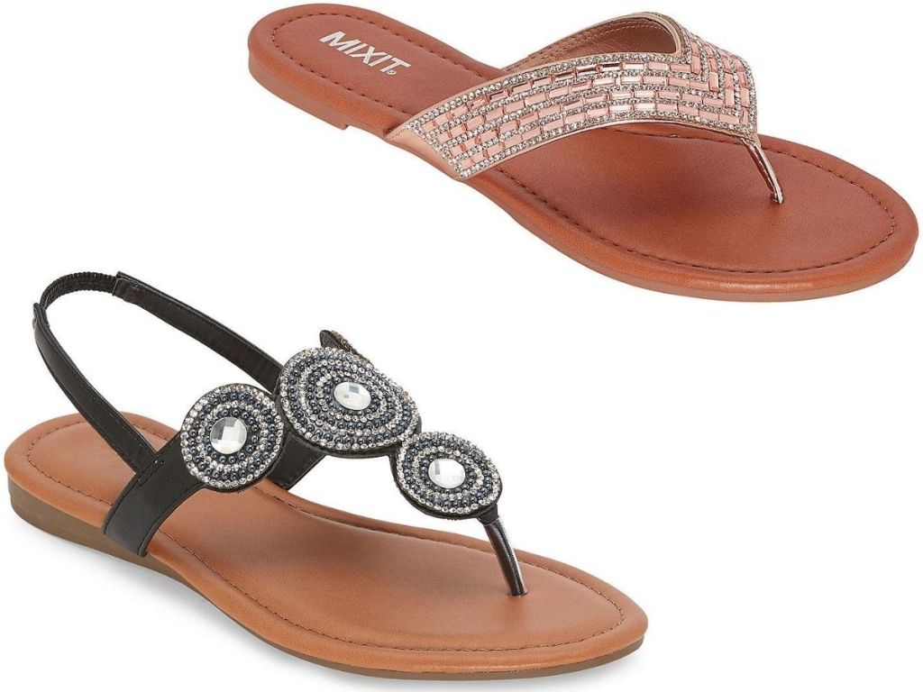 two right foot women's thong sandals