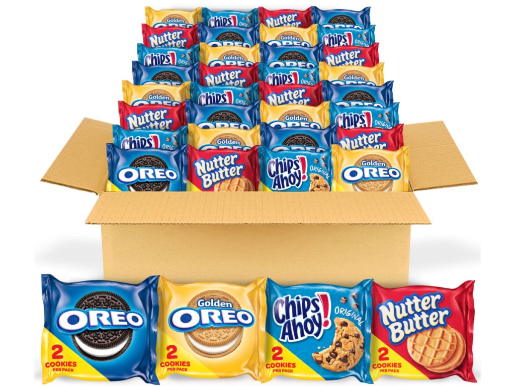 Nabisco Cookies Variety Packs in a large box