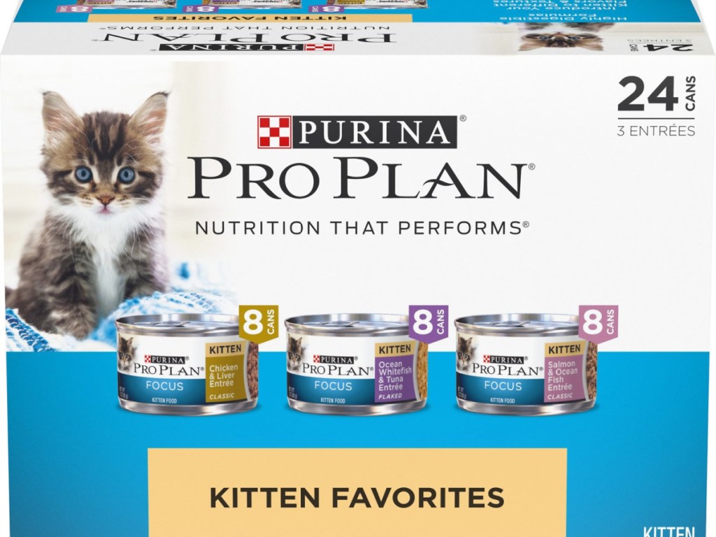 box of canned wet cat food