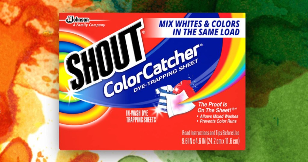 Shout Color Catching Sheets on Paint spattered background
