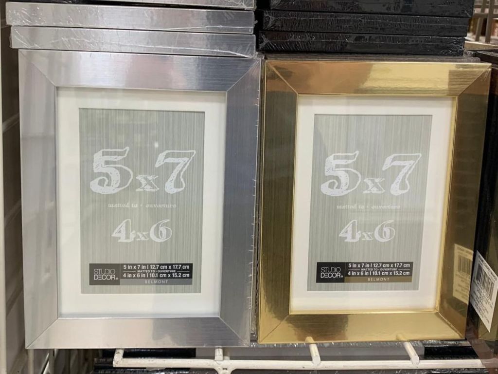 5x7 picture frames on shelf at store