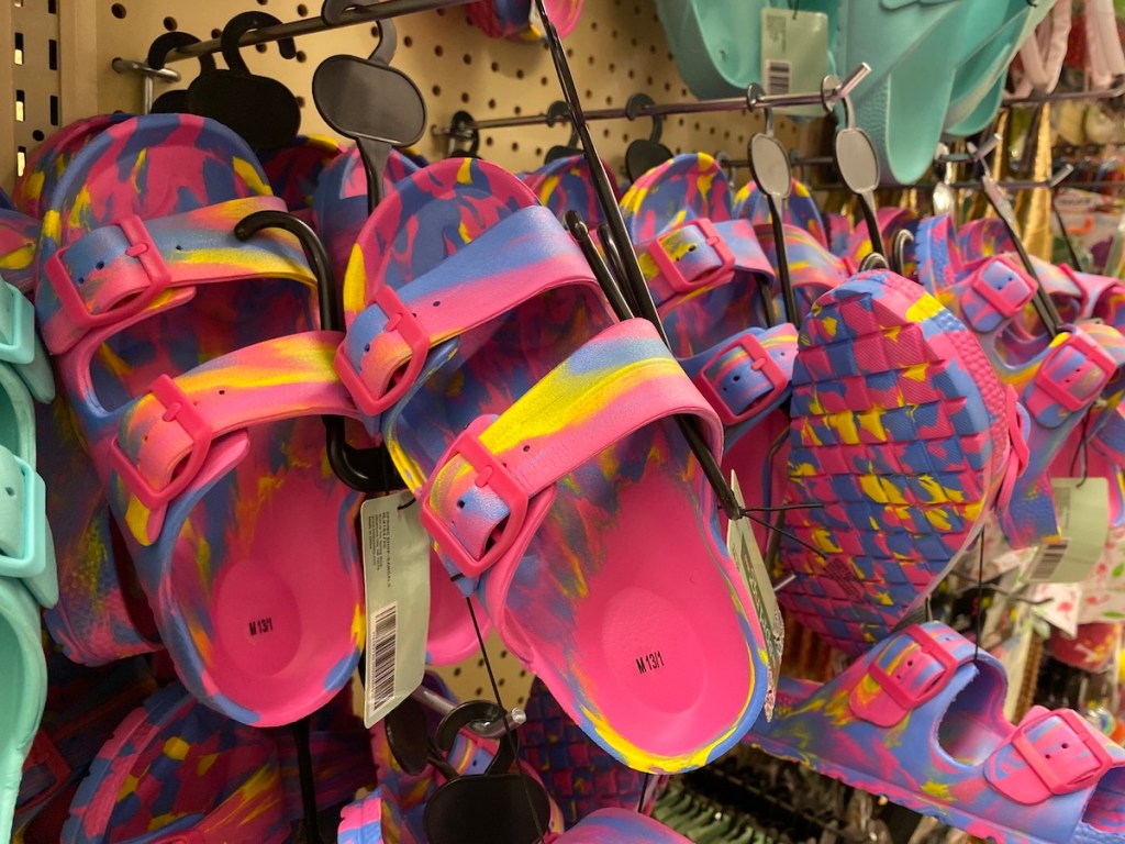 display of sandals at Hobby Lobby