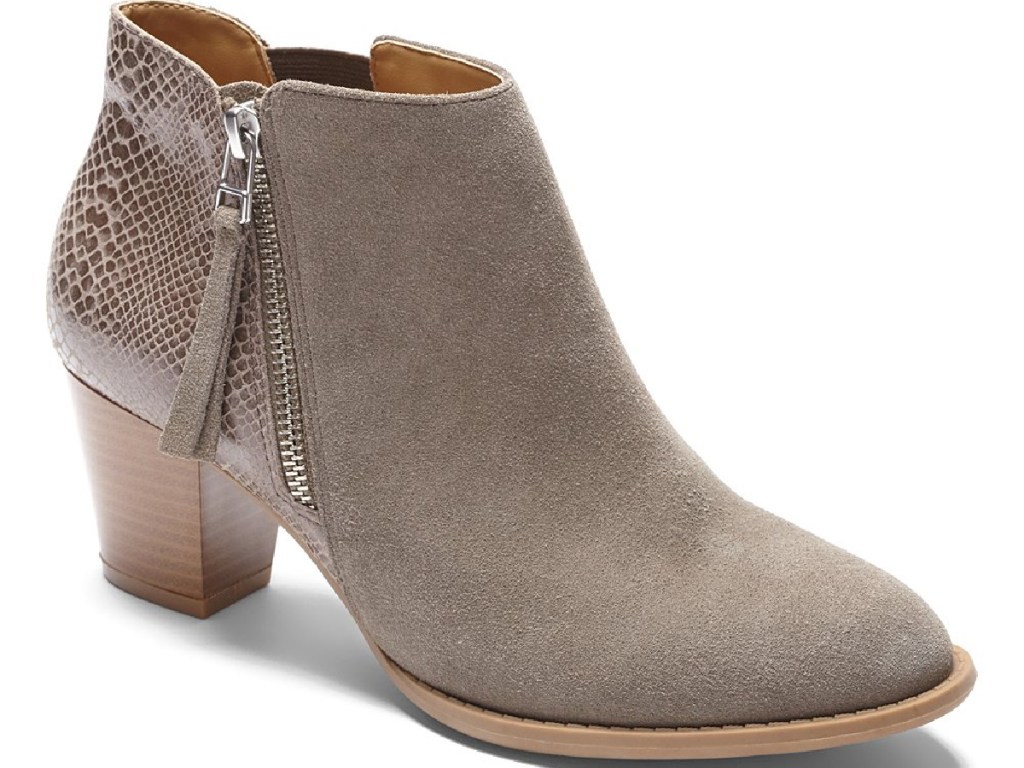 Vionic Snake-Embossed Anne Suede Booties