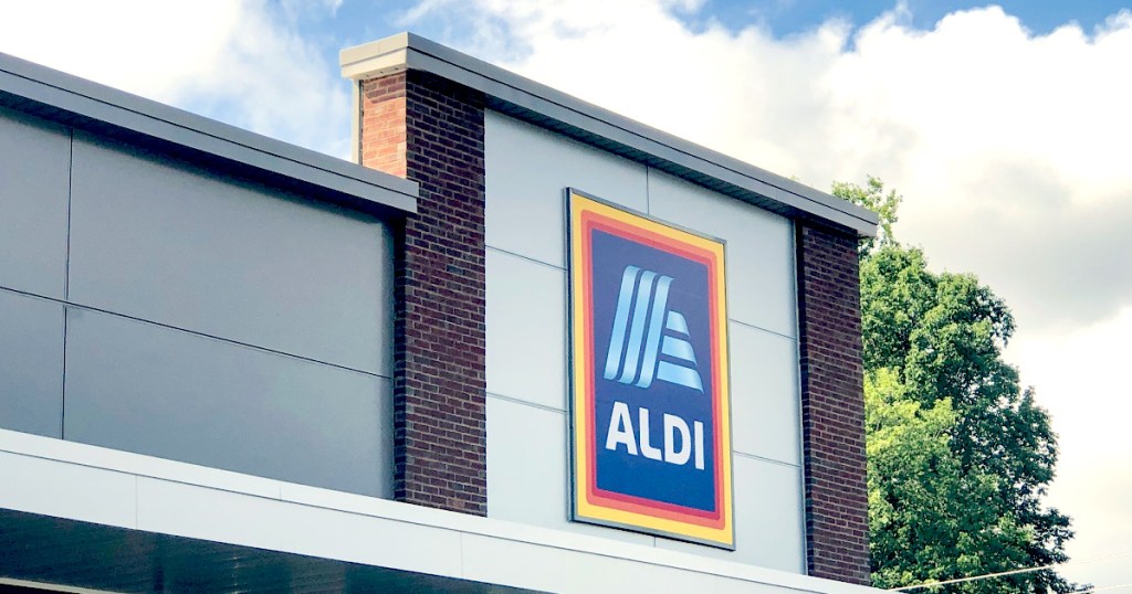 aldi store front with sign on building