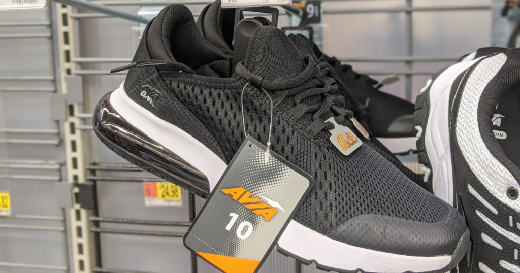 avia black and white womens running shoes