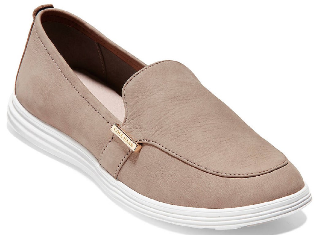tan cole haan slip ons