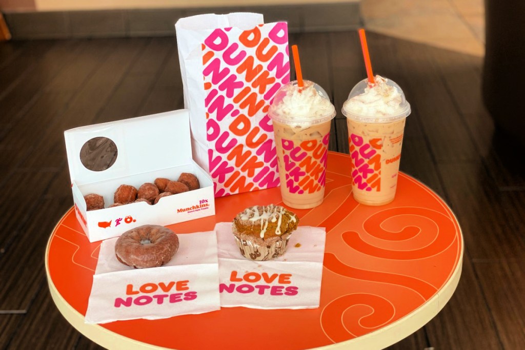 dunkin donut fall foods and drinks
